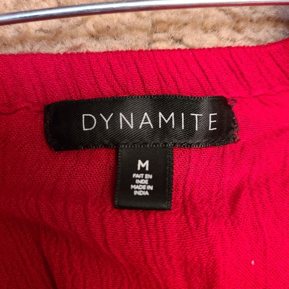 Dynamite Off-shoulder Cropped Blouse-Red - Picture 3 of 4